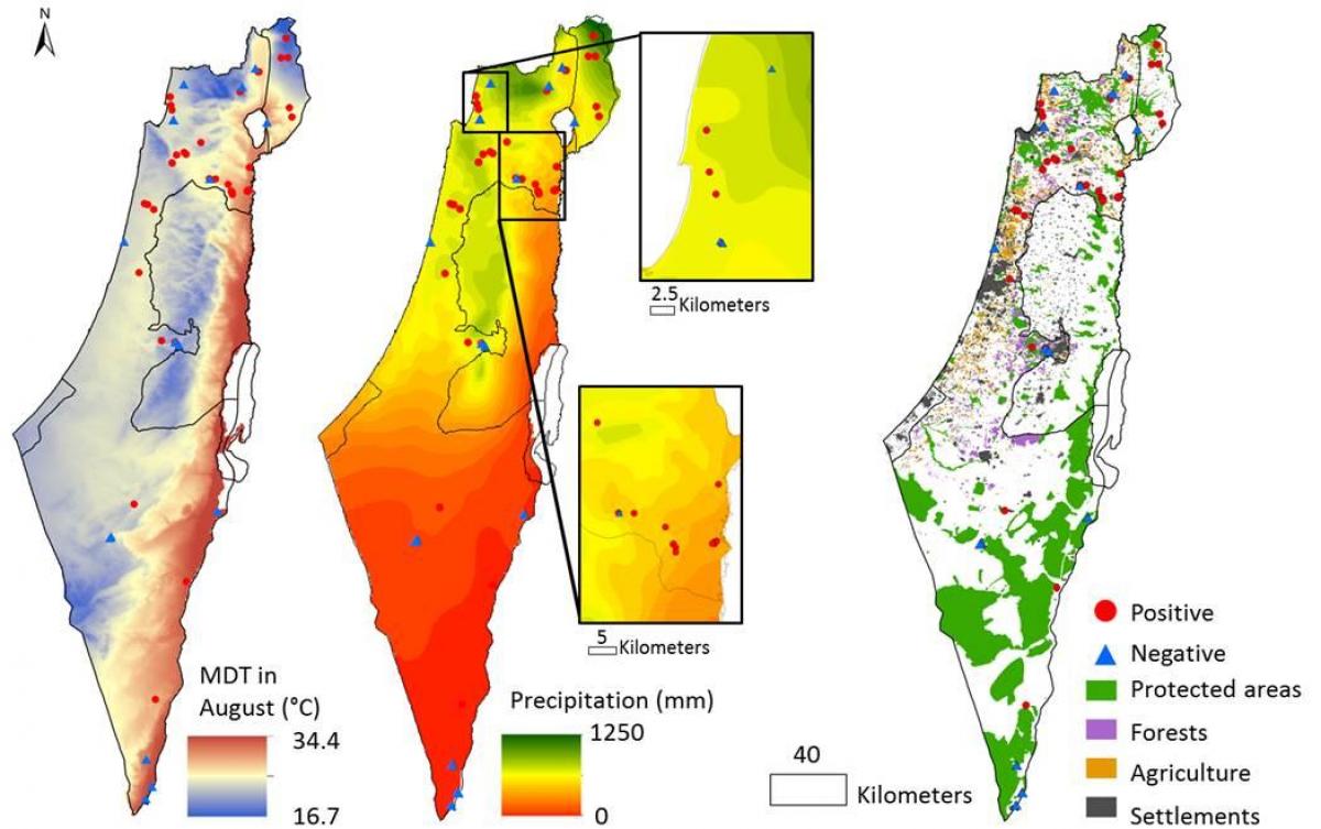 mapa de israel clima