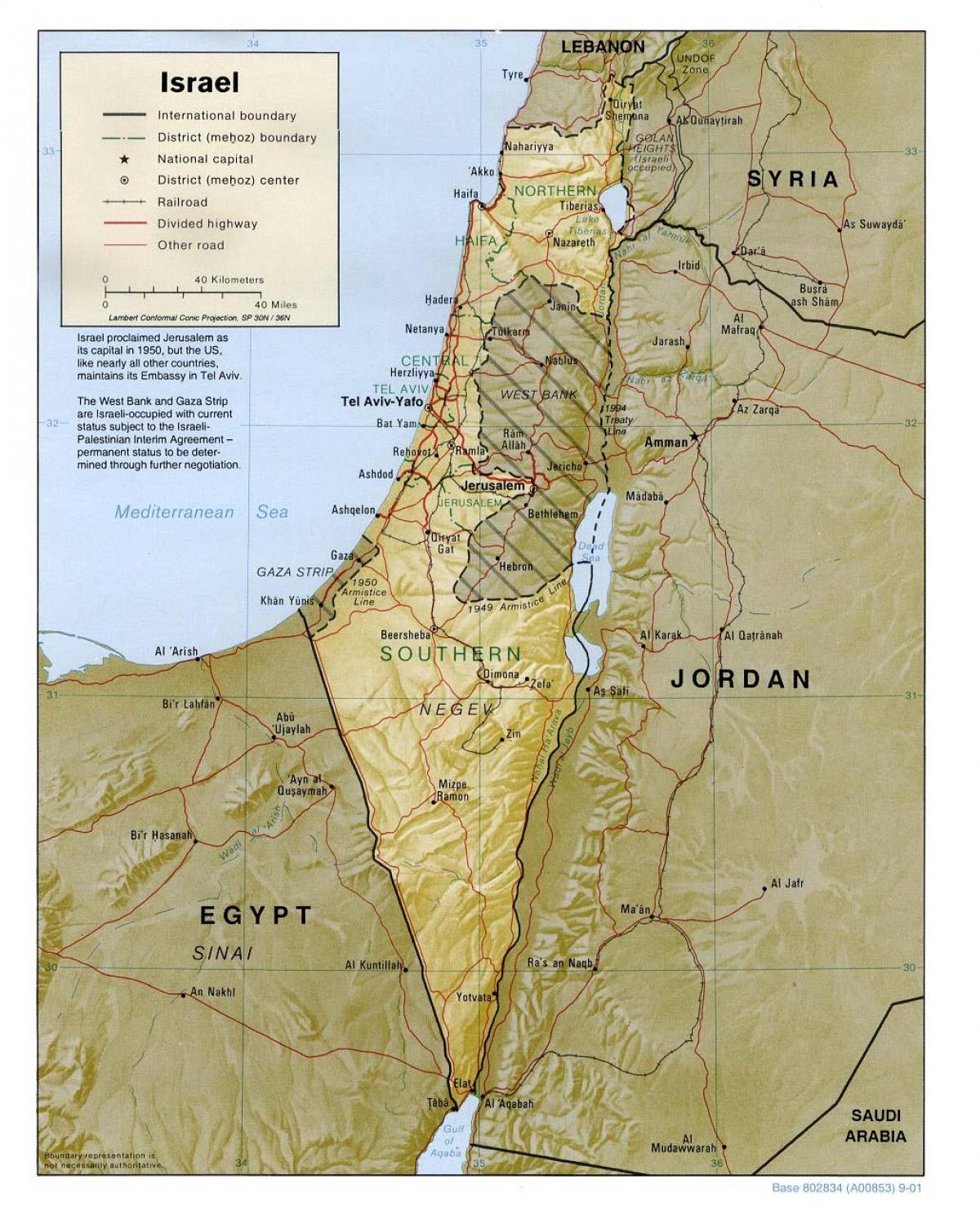 mapa de israel geografia 