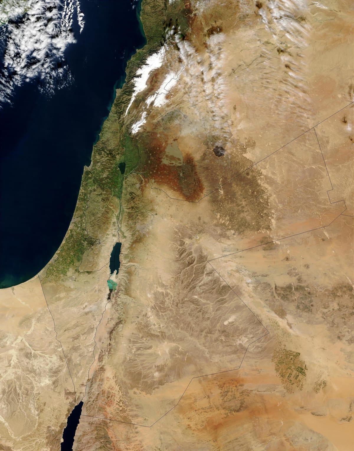 mapa de israel por satélite