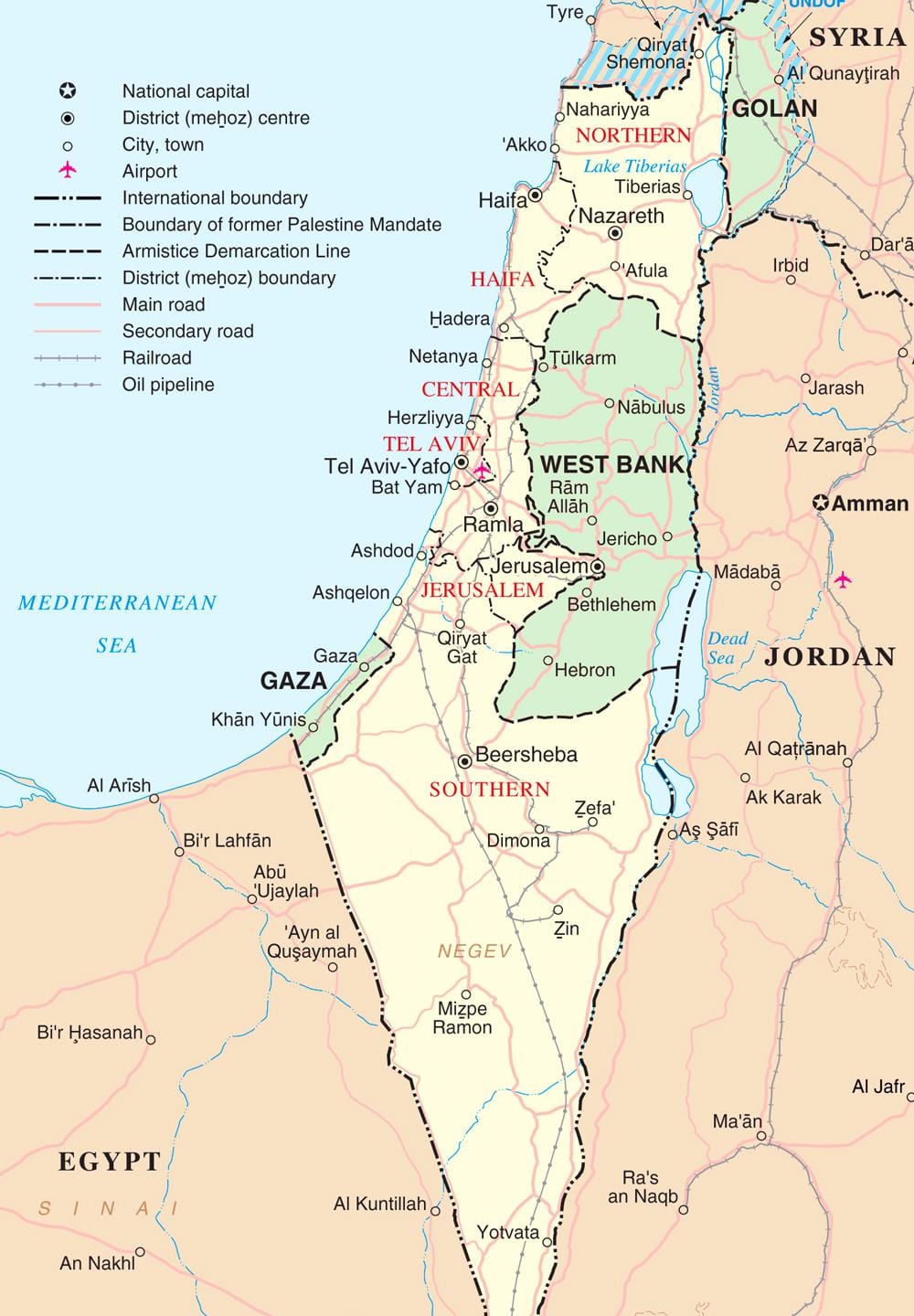 mapa de israel dos turistas