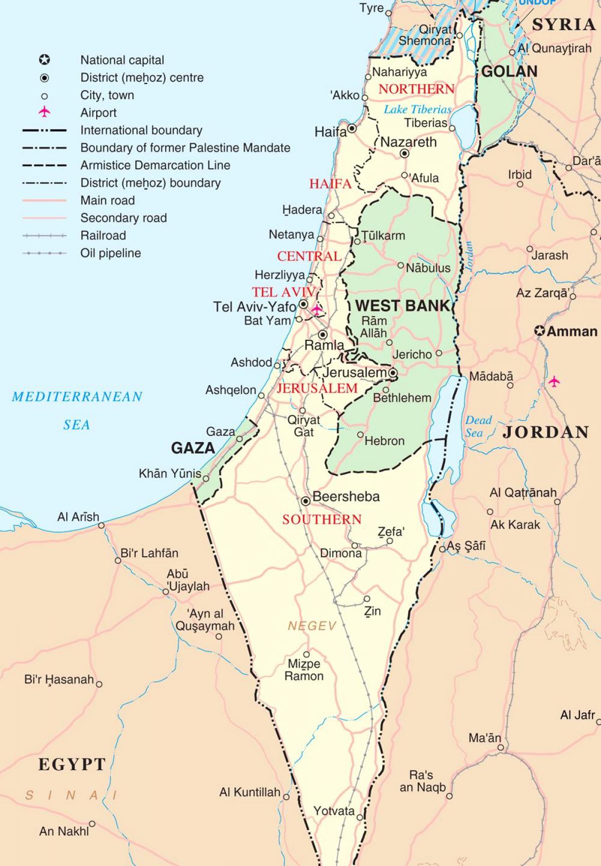 mapa de israel dos turistas