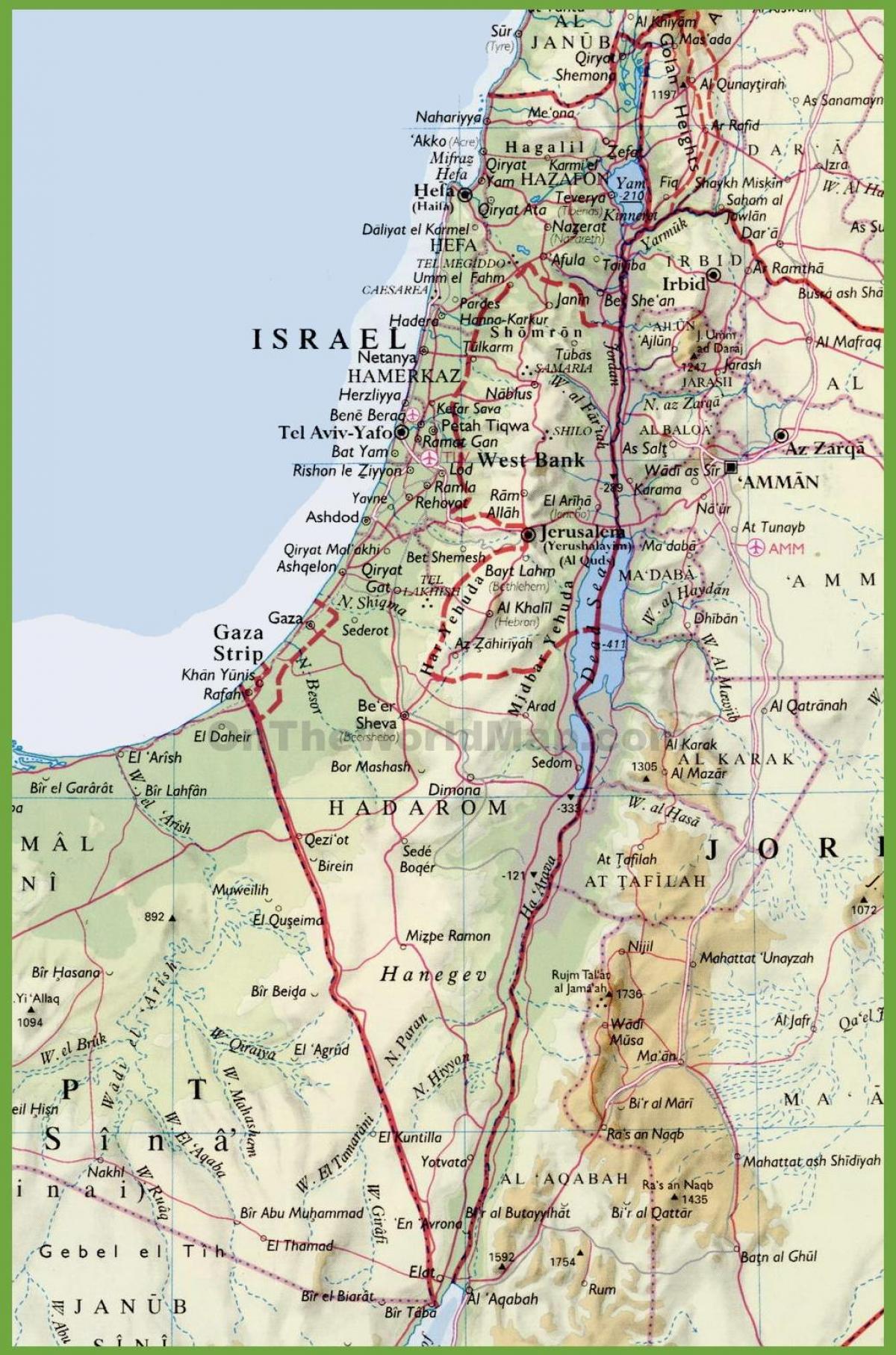 Israel Do Mapa De Israel Cidades Do Mapa Sia Ocidental E A Sia   Israel Mapa 