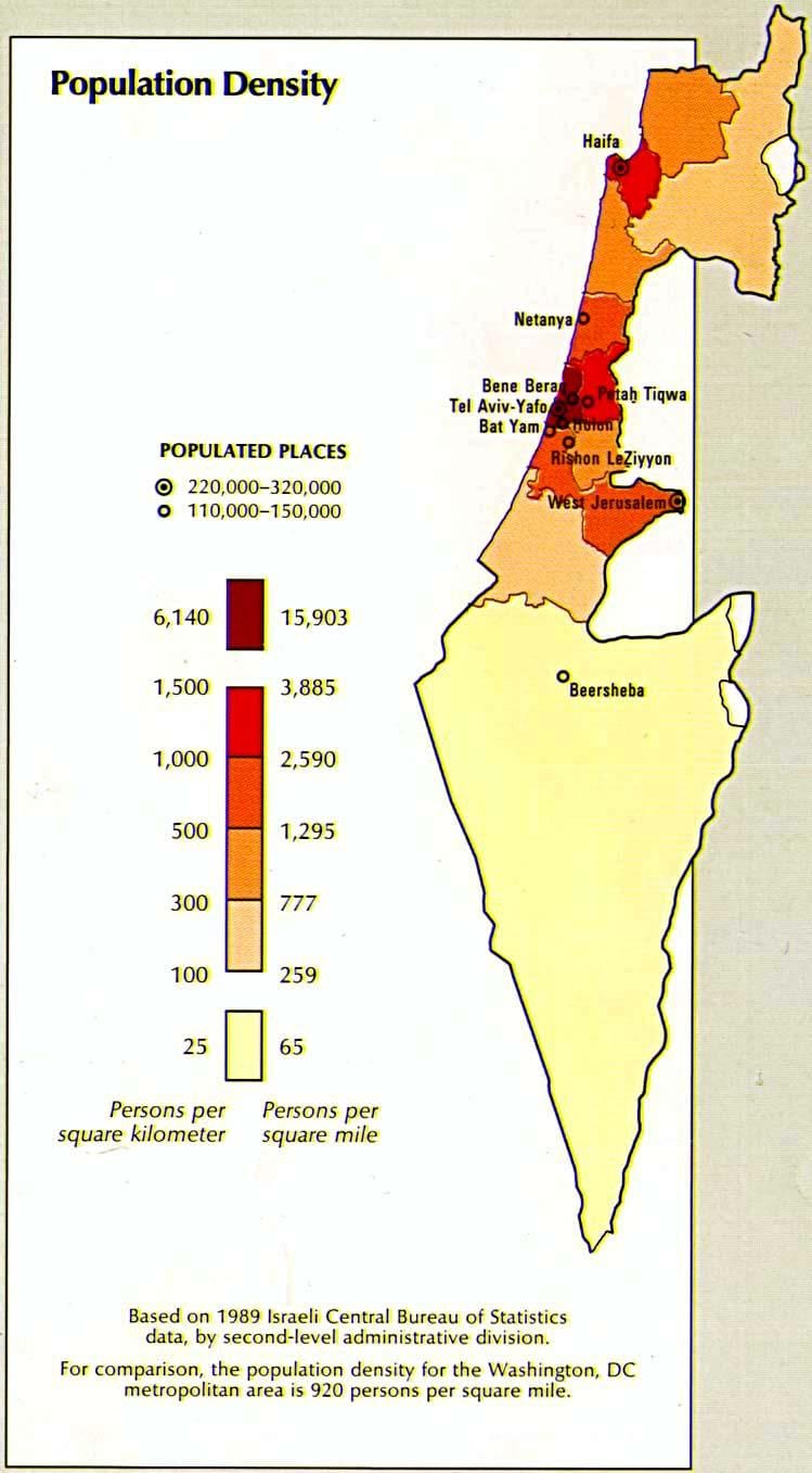mapa de israel população