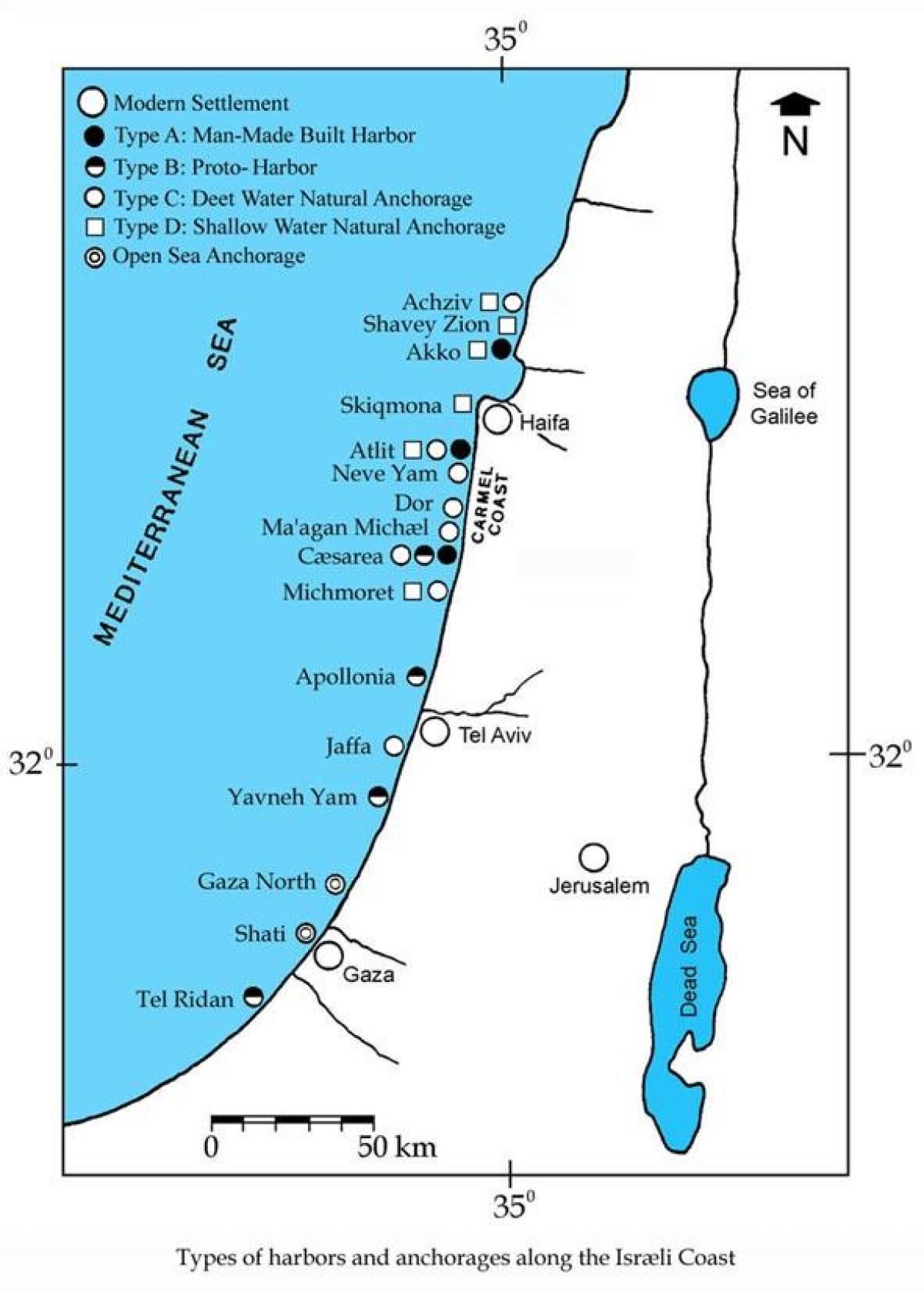 mapa de israel portas