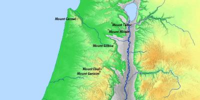 Mapa de israel montanhas